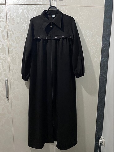 40 Beden Siyah oversize tam boy pardesü