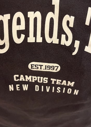 13-14 Yaş Beden Erkek çocuk Siyah Uzun Kollu Baskılı swetshirt