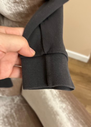 13-14 Yaş Beden gri Renk Erkek çocuk Siyah Uzun Kollu Baskılı swetshirt