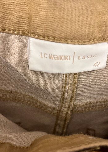 Bej Kadın Kemerli Kumaş Pantolon - Görsel 3