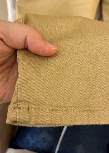 Bej Kadın Kemerli Kumaş Pantolon - Görsel 5