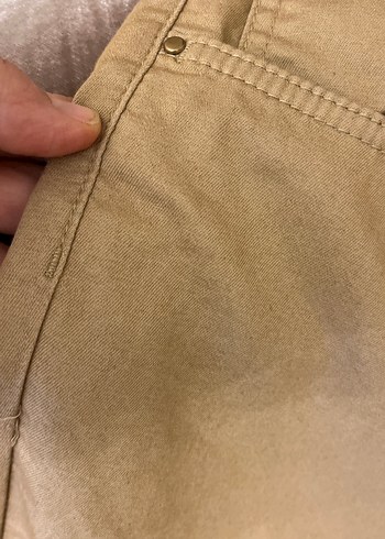 Bej Kadın Kemerli Kumaş Pantolon - Görsel 2