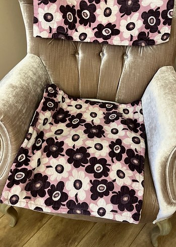 Pembe Gri Çiçek Desenli Modern Minder Kılıfı - Görsel 2