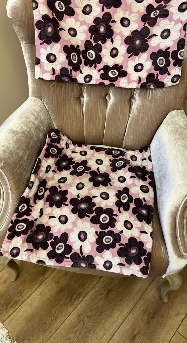 Pembe Gri Çiçek Desenli Modern Minder Kılıfı - Görsel 2