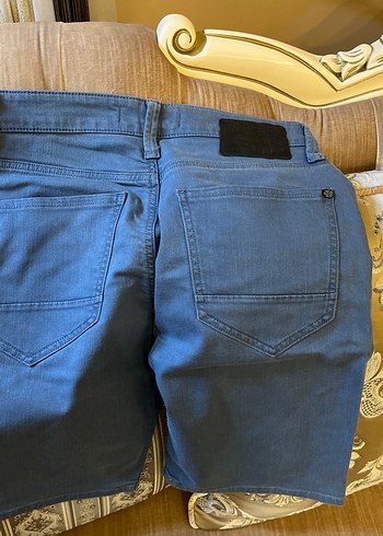 Erkek Gri Kot Mini Şort - Görsel 4