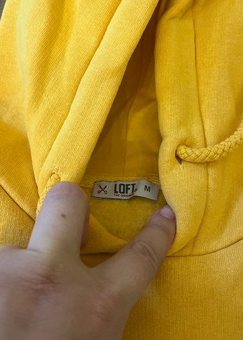 Loft Sarı Kapüşonlu Fermuarlı Sweatshirt