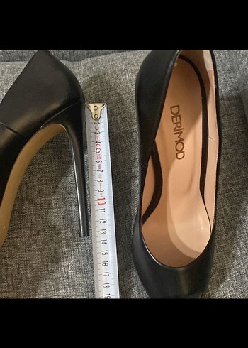 38 Beden siyah Renk DERIMOD Siyah Dolgu Topuklu Kadın Stiletto