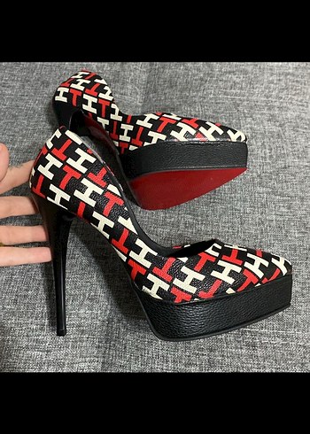 Diğer Renkli Desenli Stiletto Topuklu Kadın Ayakkabı