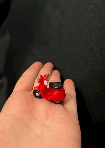 Minyatür kırmızı Motosiklet Figürü - Görsel 2