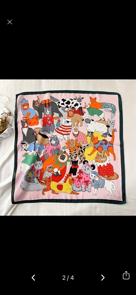 Kedi desen Fular - Görsel 2