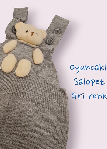 Gri Oyuncaklı Salopet (0- / 1-2/ 2-3/ 3-4/ 4-5 yaş)