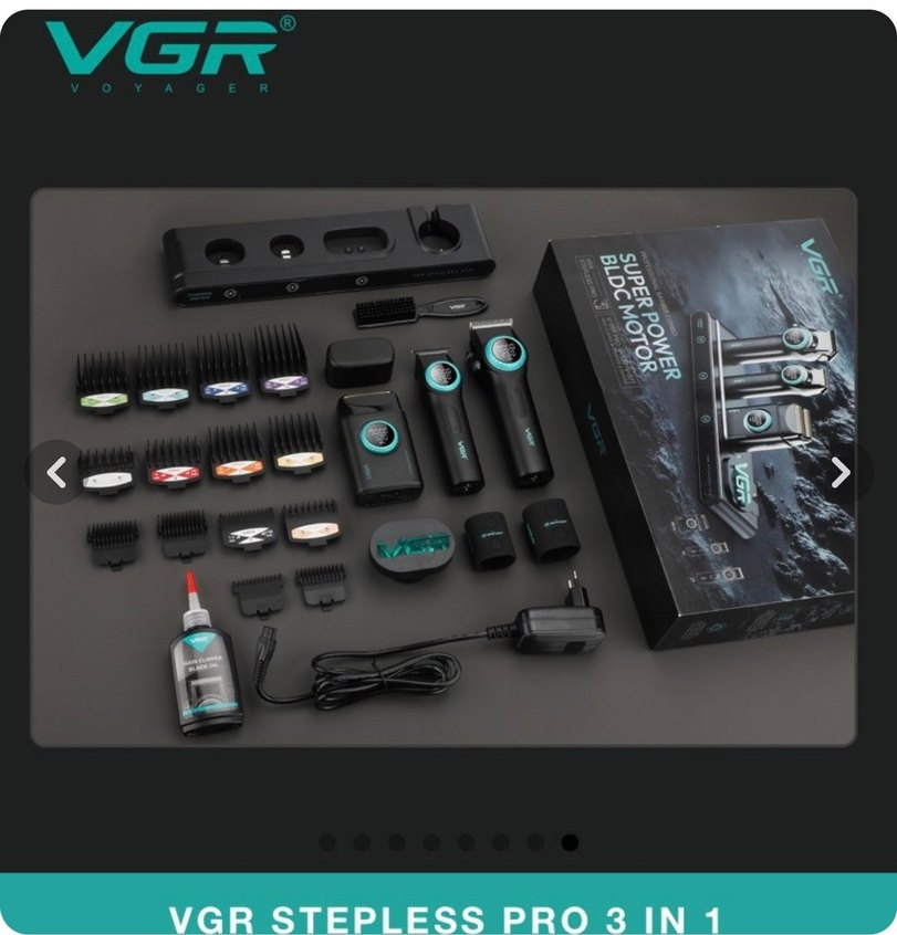 VGR Stepless Pro 3'ü 1 Arada Siyah Tıraş Makinesi - Görsel 2