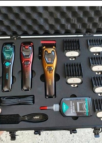 Vgr çantalı modeli  3 adet yeni Tıraş Makinesi Seti 0-11000 RPM - Görsel 3