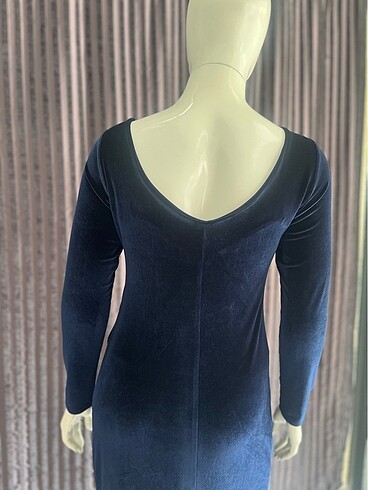 Kadife uzun elbise - Görsel 4