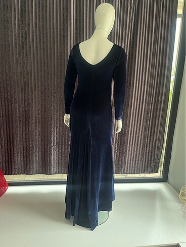 Kadife uzun elbise - Görsel 5