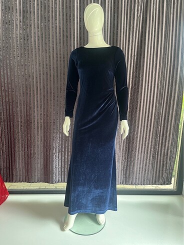 Kadife uzun elbise - Görsel 2