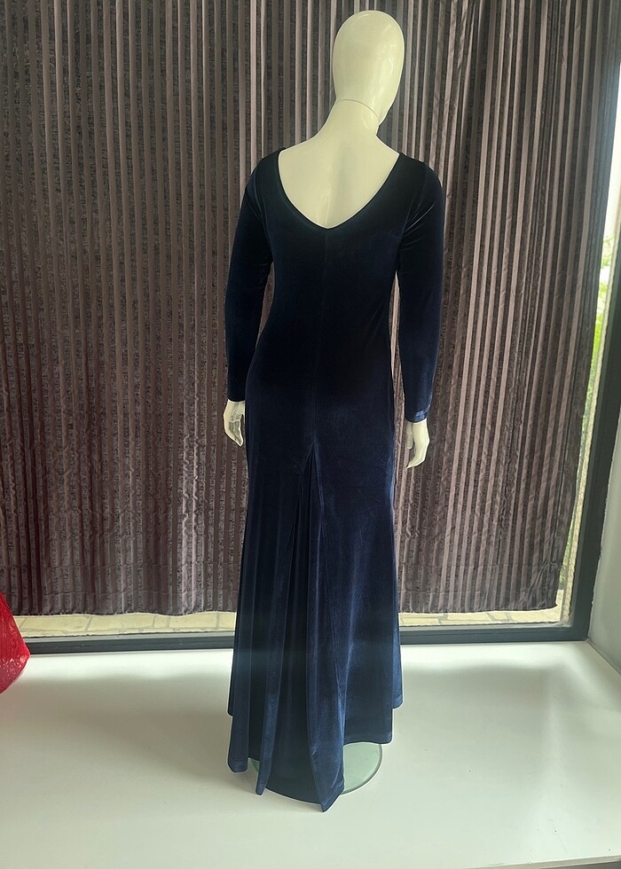 Kadife uzun elbise - Görsel 5