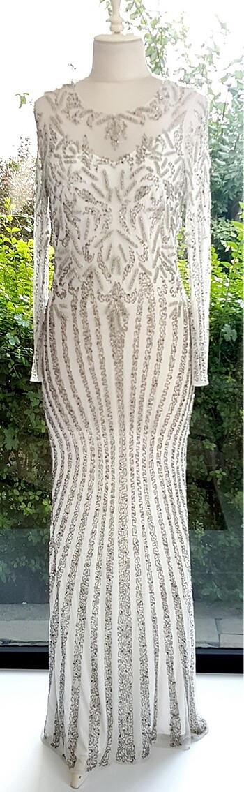 Kırık beyaz işlemeli nikah elbisesi - Görsel 6