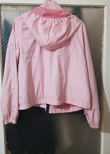 Pembe Kapüşonlu Kadın Yağmurluk - Görsel 4