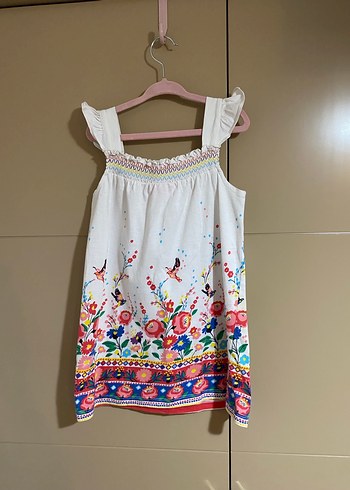 Çiçek ve Kuş Desenli Askılı Bluz