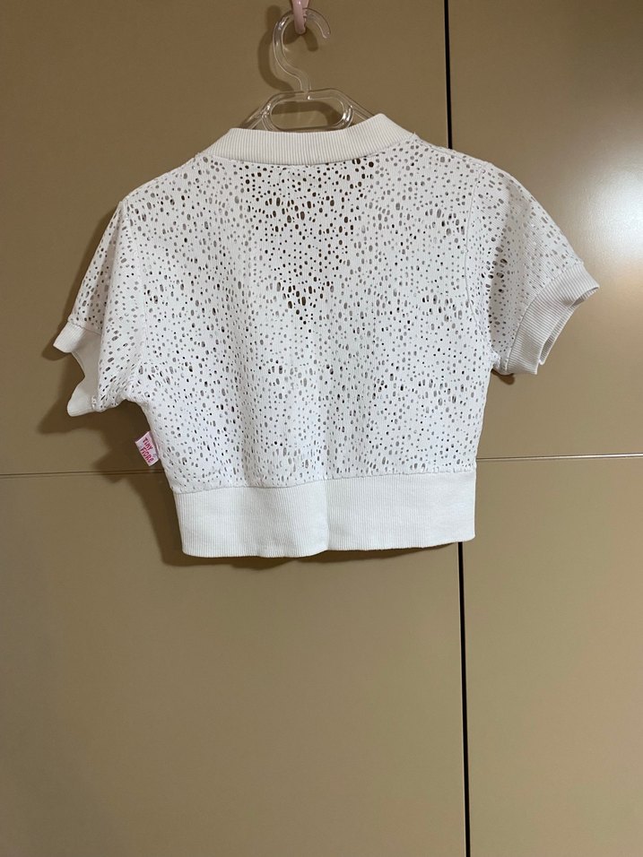 Kız Çocuk Beyaz Dantel İşlemeli Bolero - Görsel 2