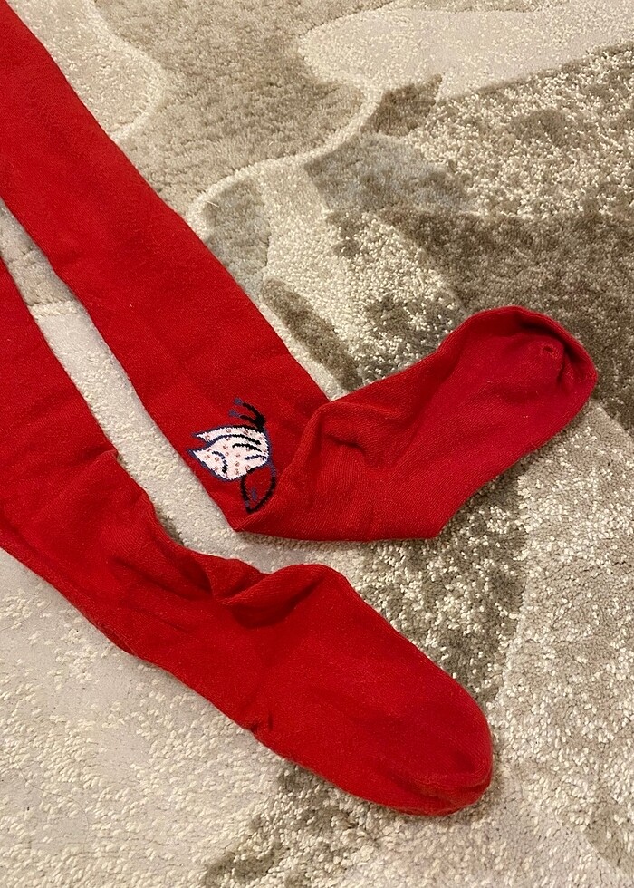 Kırmızı Çocuk Külotlu Çorap - Görsel 2