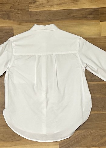 Düğmeli Beyaz Kız Çocuk Pamuk Gömlek - Görsel 2