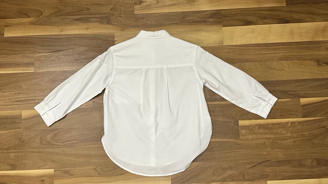 Düğmeli Beyaz Kız Çocuk Pamuk Gömlek - Görsel 2