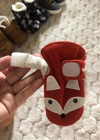 19 Beden Kızıl Tilki Desenli Erkek Çocuk Sıcak Terlik