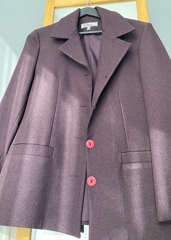 l Beden Mürdüm Kadın Düğmeli Yün Blazer Ceket