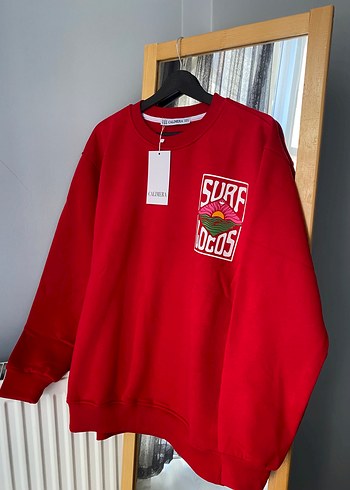 Diğer Kırmızı Baskılı Kadın Sweatshirt