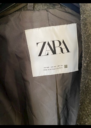 Zara Zara Gri Çift Düğmeli Kaban