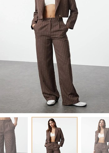 Kısa blazer ceket ve pantolon takım