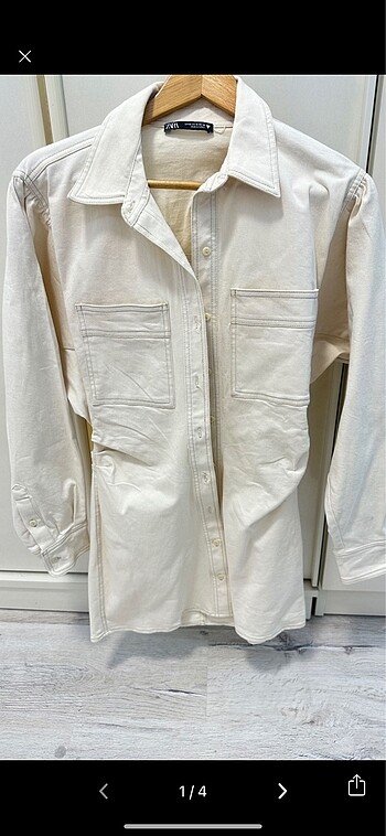 Zara Orjinal zara beyaz jean kısa elbise
