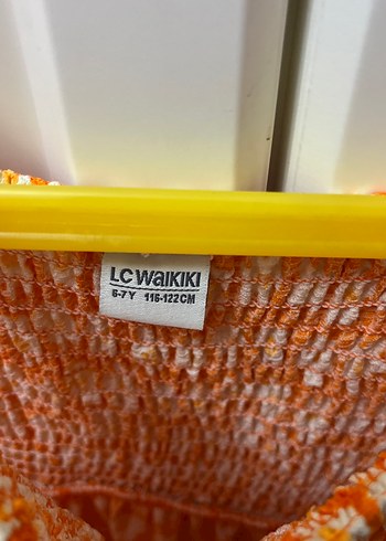 Turuncu Çiçekli Kız Çocuk Askılı Elbise - Görsel 2