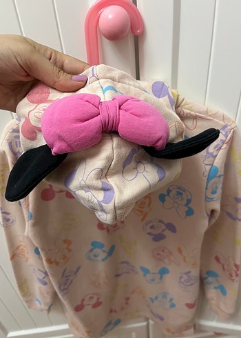 Çok Renkli Minnie Baskılı Kız Sweatshirt elbise - Görsel 2