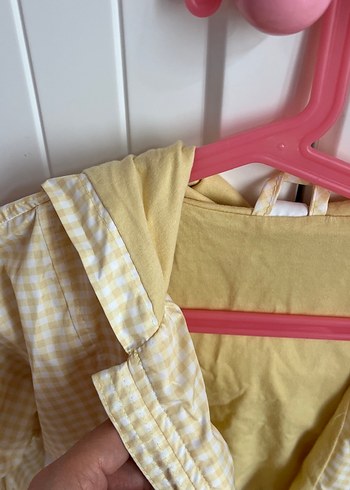 Sarı Kız Çocuk Düğmeli Yağmurluk - Görsel 2