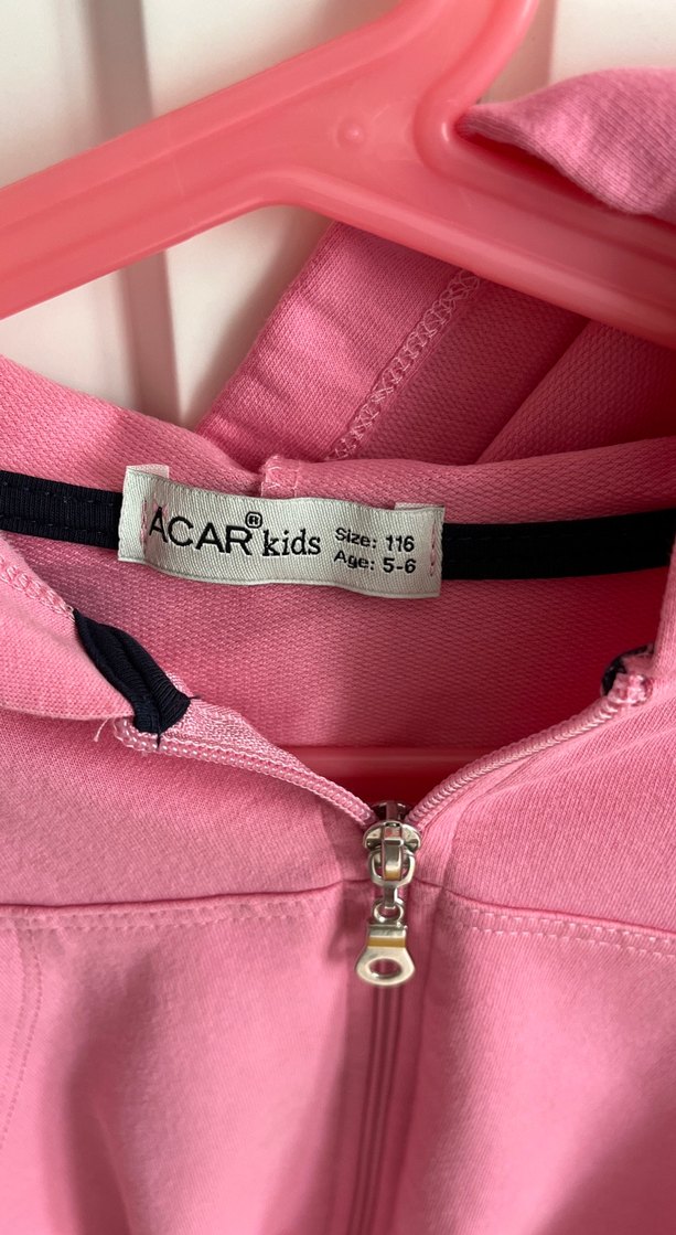 Kız Çocuk Pembe Fırfırlı Kapüşonlu Sweatshirt - Görsel 2