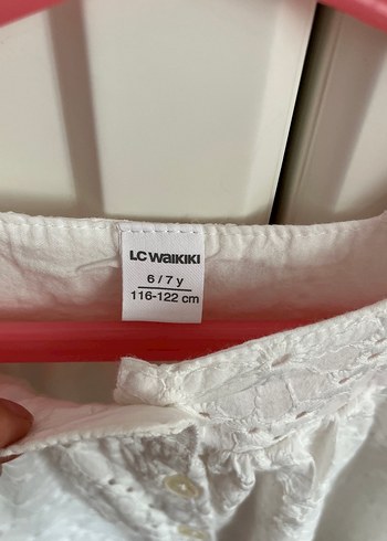 Kız Çocuk Beyaz Nakışlı Dantel Elbise - Görsel 3