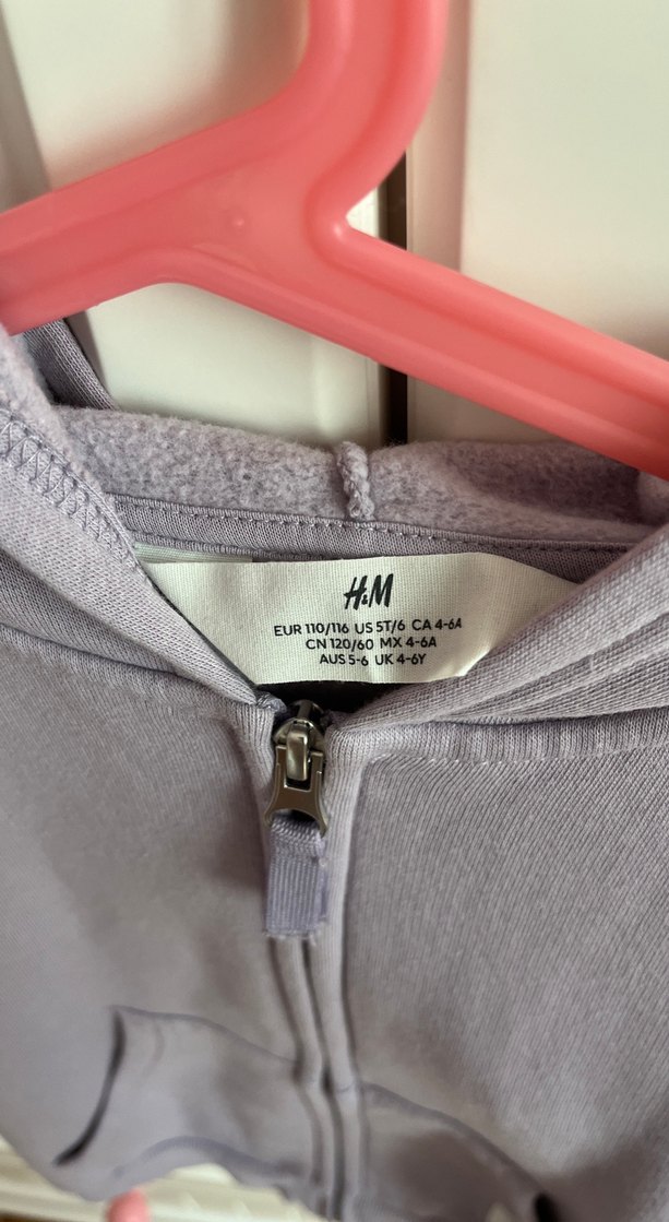 Kız Çocuk Mor Kapüşonlu Fermuarlı Sweatshirt - Görsel 2