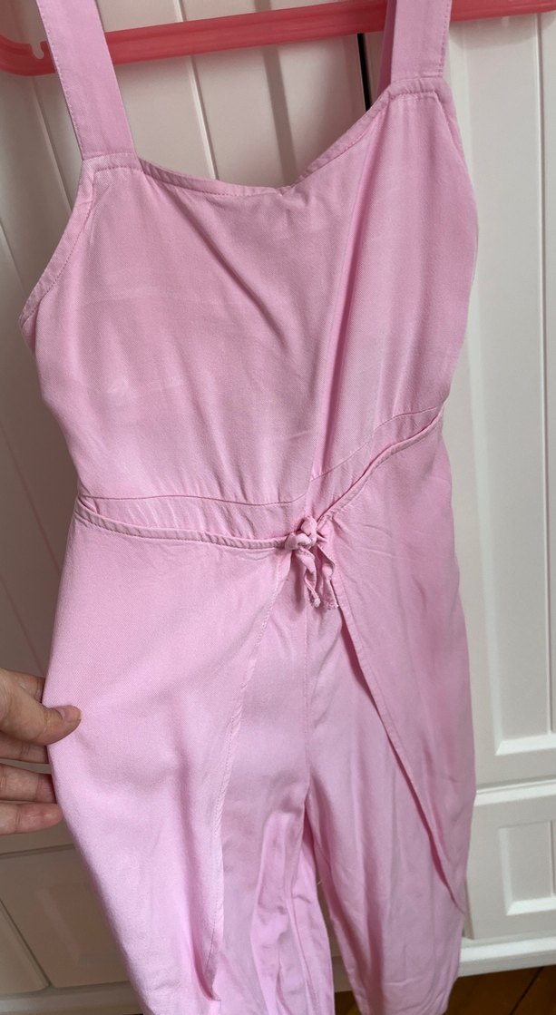 Pembe İnce Askılı Kız Elbisesi - Görsel 2