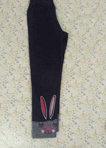 Kız Çocuk Baskılı Elastik Bel Kot Tayt - Görsel 3