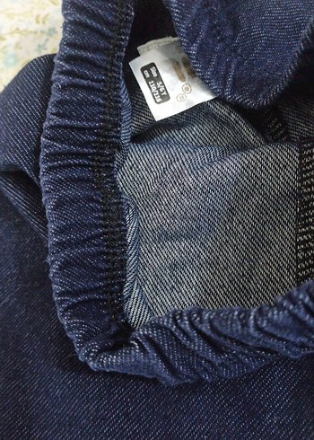 Kız Çocuk Baskılı Elastik Bel Kot Tayt - Görsel 2