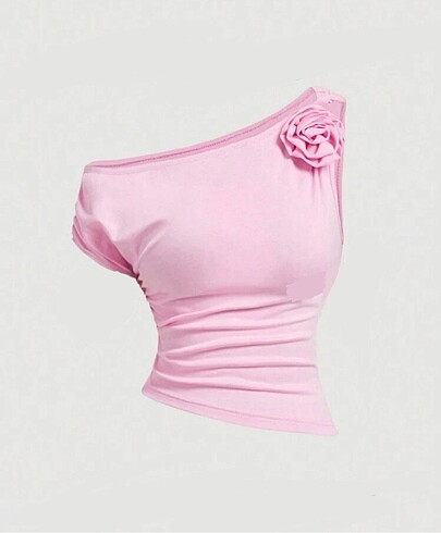 coquette pembe omzu acik bluz