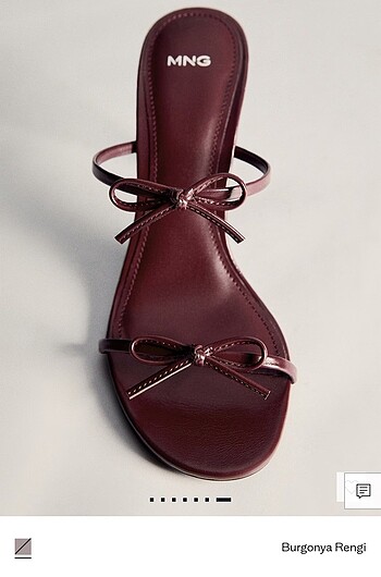 mango bağ detaylı bordo sandalet