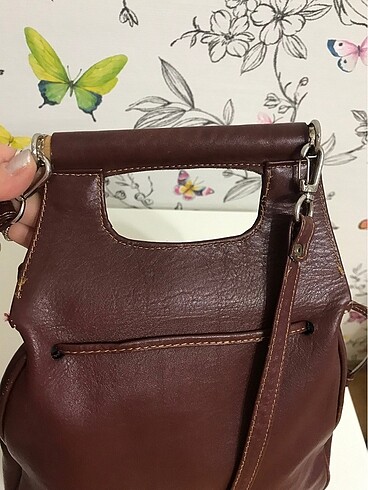 Beden kahverengi Renk Hakiki deri vintage sırt çantası