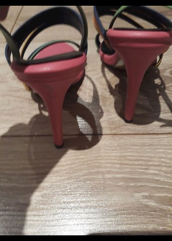 Çok Renkli Zebra Desenli Stiletto - Görsel 2