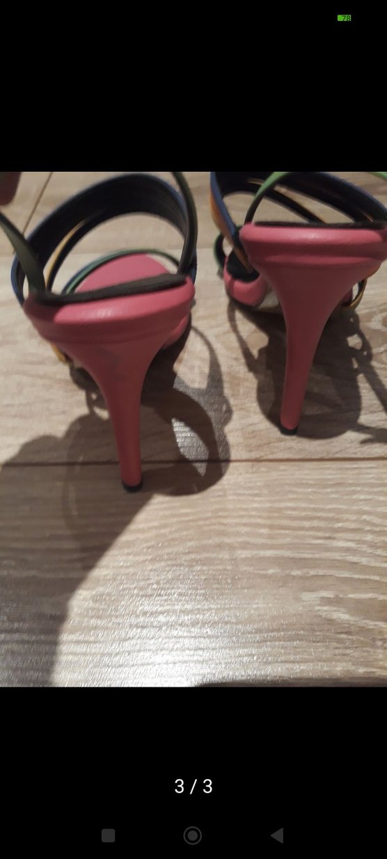 Çok Renkli Zebra Desenli Stiletto - Görsel 2