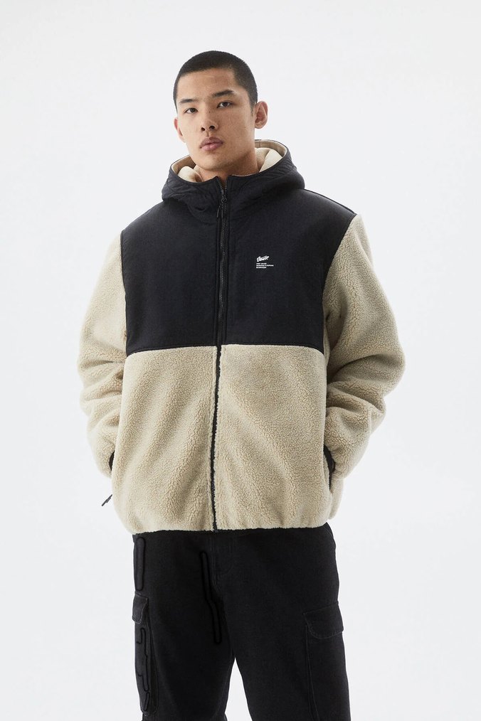 Kapüşonlu Fermuarlı Bej Unisex Mont - Görsel 5