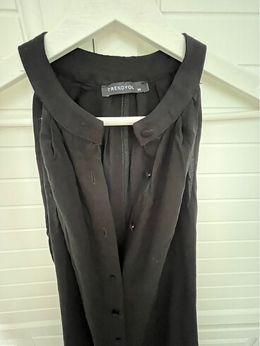 Trendyol & Milla Siyah düğmeli gömlek elbise